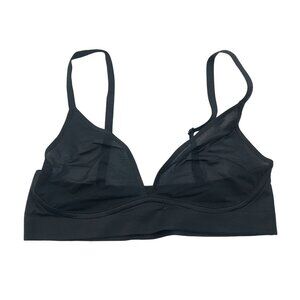 Aerie Black Smoothez Mesh Bralette Sheer Wireless Nylon & Elastane Size S